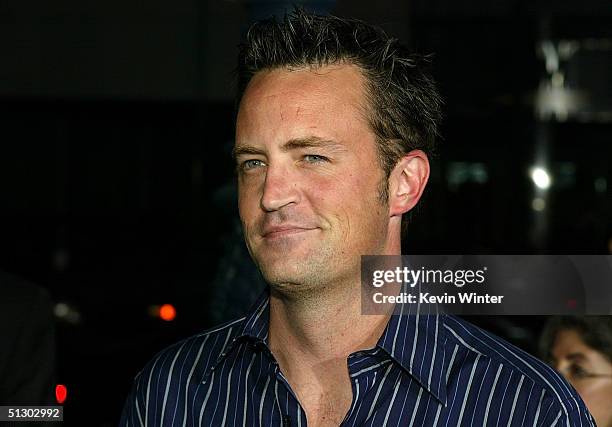 Actor Matthew Perry attends the world premiere of the Universal Feature "Wimbledon" at the Academy of Motion Pictures Arts and Sciences on September...