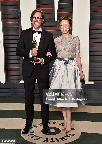 Writer Charles Randolph and actress Mili Avital attend the 2016 Vanity Fair Oscar Party hosted By Graydon Carter at Wallis Annenberg Center for the...