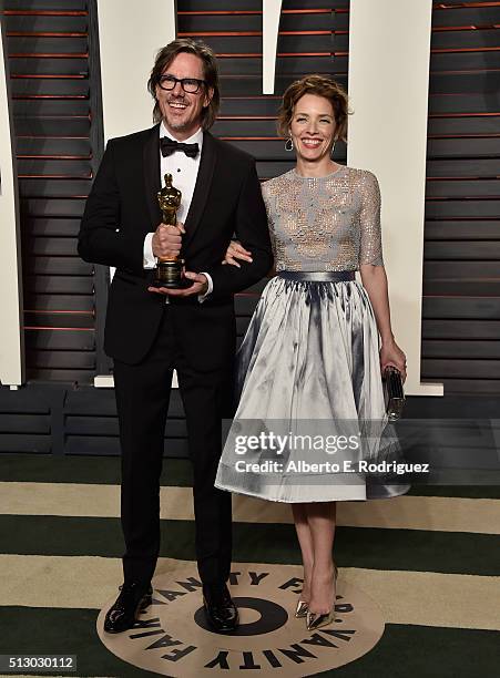 Writer Charles Randolph and actress Mili Avital attend the 2016 Vanity Fair Oscar Party hosted By Graydon Carter at Wallis Annenberg Center for the...