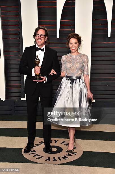 Writer Charles Randolph and actress Mili Avital attend the 2016 Vanity Fair Oscar Party hosted By Graydon Carter at Wallis Annenberg Center for the...