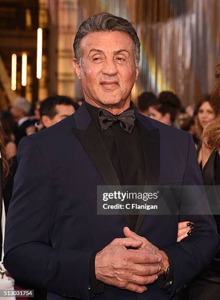 Actor Sylvester Stallone attends the 88th Annual Academy Awards at Hollywood & Highland Center on February 28, 2016 in Hollywood, California.