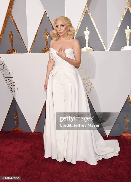 Singer Lady Gaga attends the 88th Annual Academy Awards at Hollywood & Highland Center on February 28, 2016 in Hollywood, California.