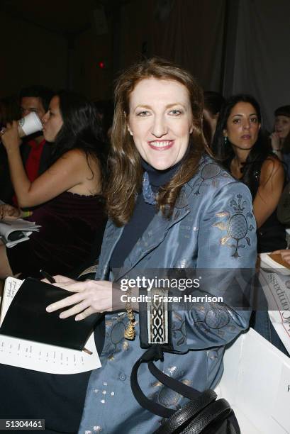 Harpers Bazaar editor Glenda Bailey attends the Ellen Tracy Couture Spring 2005 fashion show during the Olympus Fashion Week Spring 2005 at the...