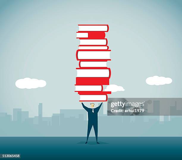 picking up - stack of books stock illustrations