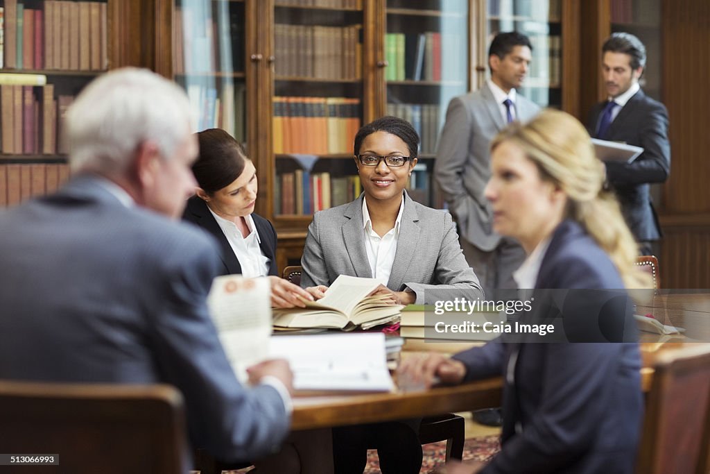 Lawyers talking in chambers