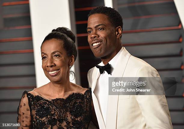 Rosalie Rock and comedian Chris Rock arrive at the 2016 Vanity Fair Oscar Party Hosted By Graydon Carter at Wallis Annenberg Center for the...
