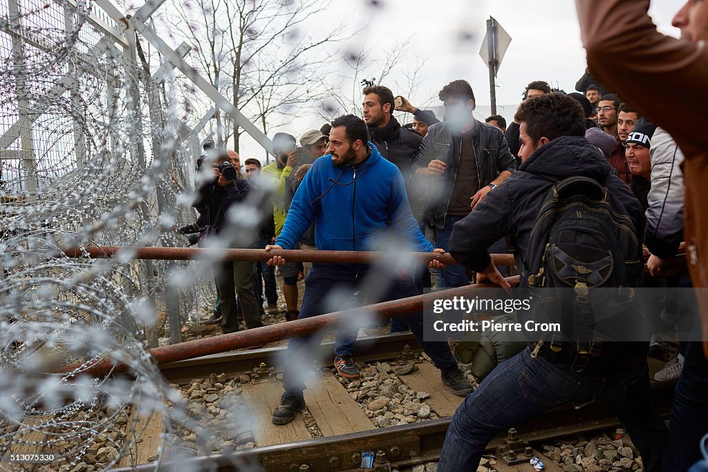 Migrants Protest At Border As Greek Bottleneck Worsens