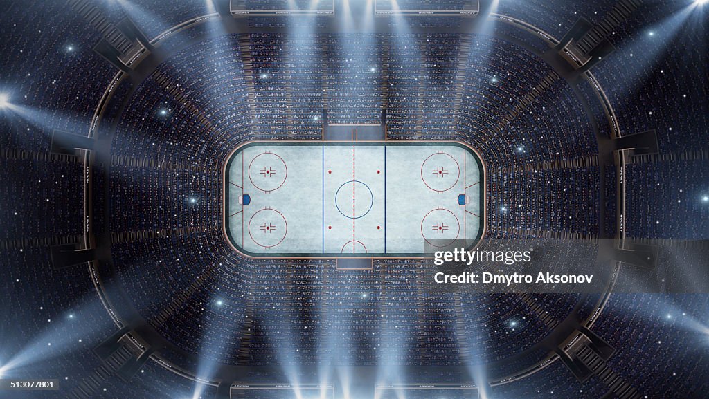 Hockey stadium arena bird eye view