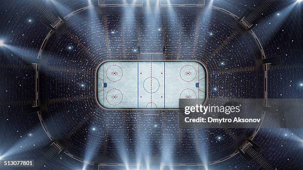 estádio de hockey arena de pássaros olho vista - centro hóquei no gelo - fotografias e filmes do acervo