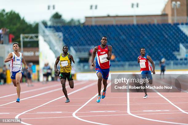 Ettiam Calderon, Cuban paralympic athlete, wins bronze medal in Men's 400m T47 Final. Athletics competition and medals ceremonies during the Toronto...