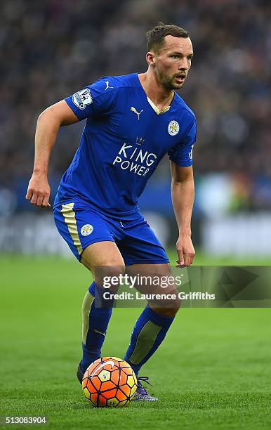 Danny Drinkwater of Leicester City in action during the Barclays Premier League match between Leicester City and Norwich City at The King Power...