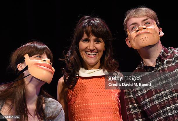 Nina Conti poses at a photocall for "Nina Conti: In Your Face" at The Criterion Theatre on February 29, 2016 in London, England.