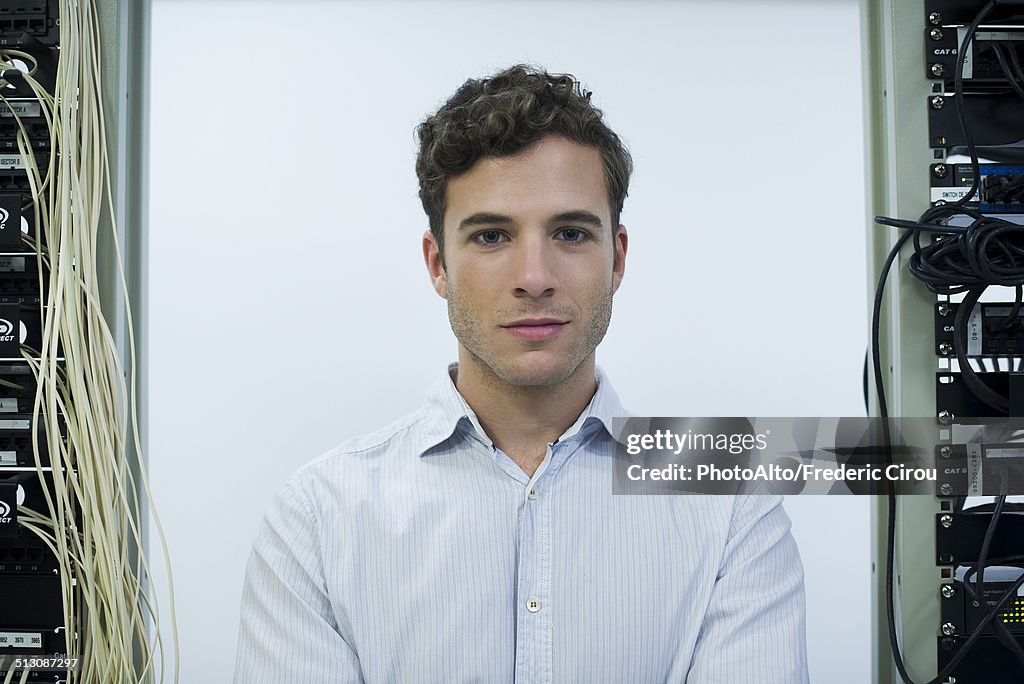 Computer technician, portrait