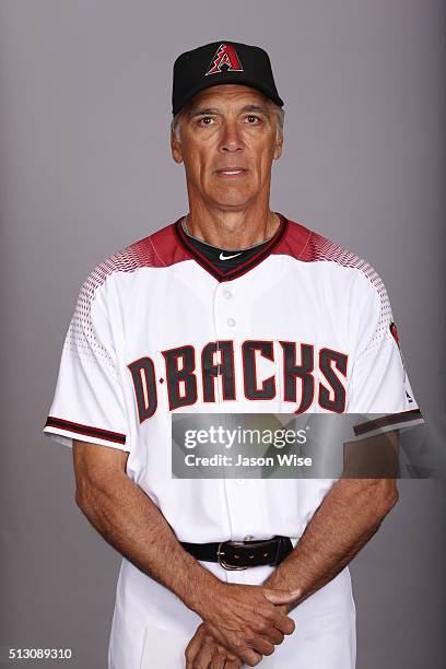 First base coach Dave McKay of the Arizona Diamondbacks poses during Photo Day on Sunday, February 28, 2016 at Salt River Fields at Talking Stick in...