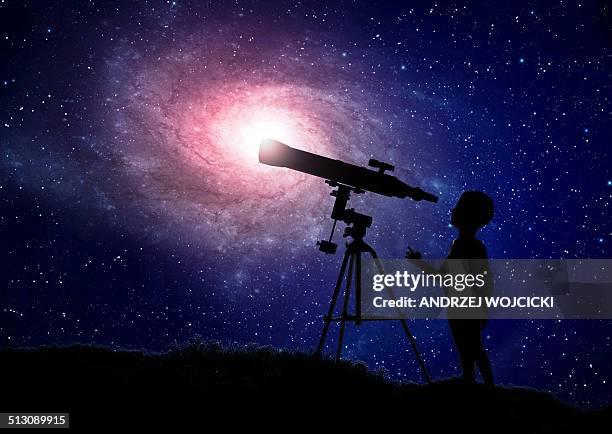 illustrazioni stock, clip art, cartoni animati e icone di tendenza di telescope at night, artwork - astronomia