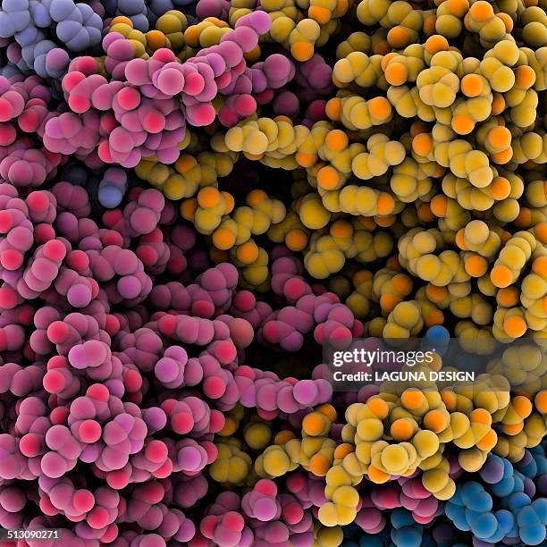 protein molecules, artwork - protein balls stock illustrations