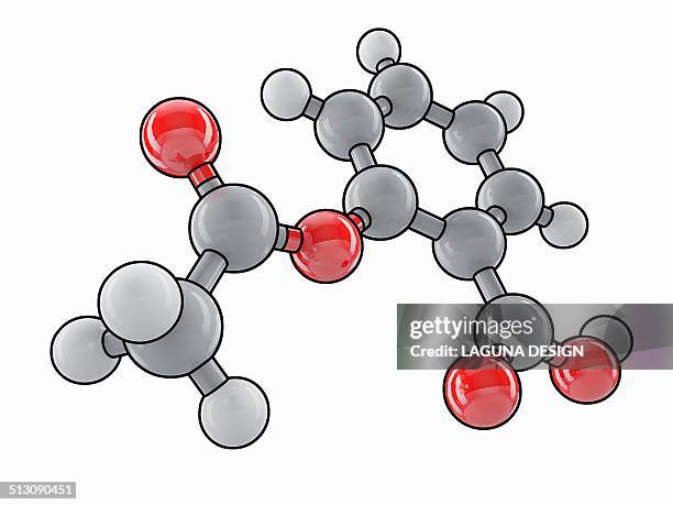 aspirin molecular model, artwork - salicylic acid stock illustrations