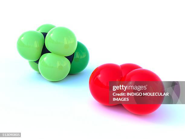 stockillustraties, clipart, cartoons en iconen met freon 15 and ozone, artwork - chloorfluorkoolstofverbinding