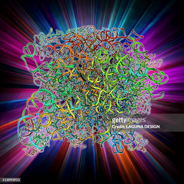 archaeon ribosome, molecular model - ribosome stock illustrations