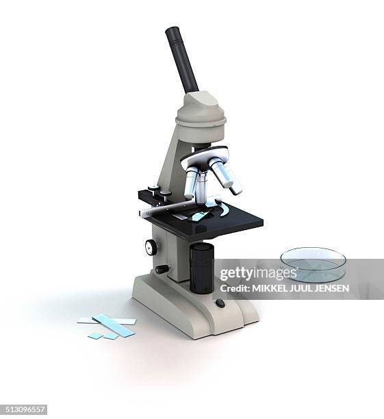 microscope, computer artwork. - microscope stock illustrations