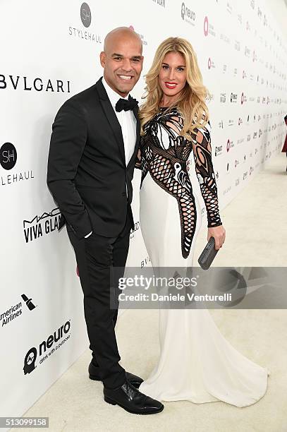 Amaury Nolasco and Hofit Golan attend Bulgari at the 24th Annual Elton John AIDS Foundation's Oscar Viewing Party at The City of West Hollywood Park...