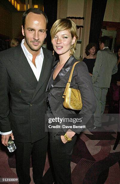 Tom Ford and Kate Moss attend the Launch Party for David Bailey's Book "Chasing Rainbows" hosted by Lucy Yeomans at Gordon Ramsay's restaurant at...