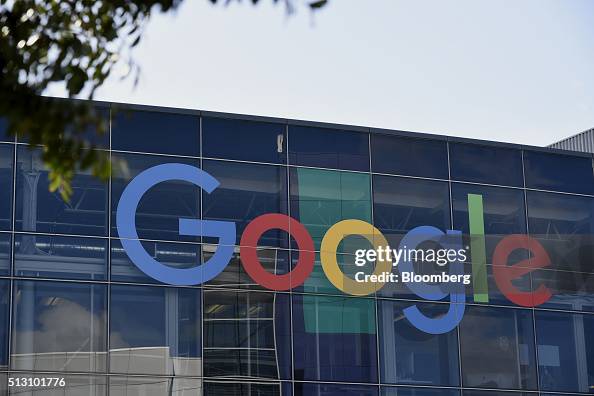 Google Incc Address Google Inc. signage is displayed on an office building inside the ...