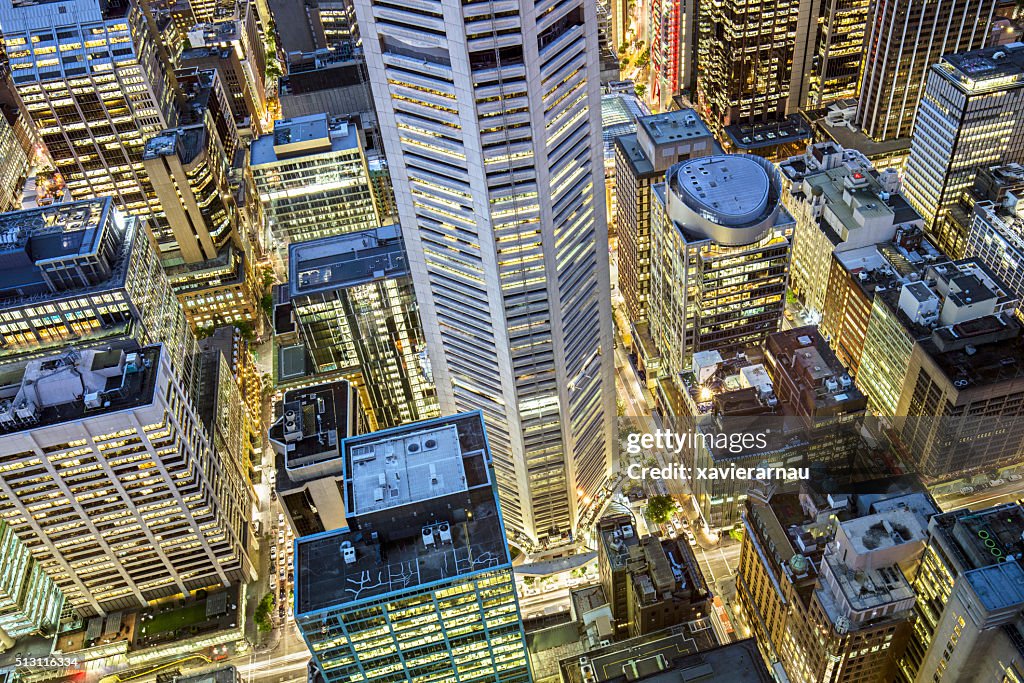 Downtown Sydney at night