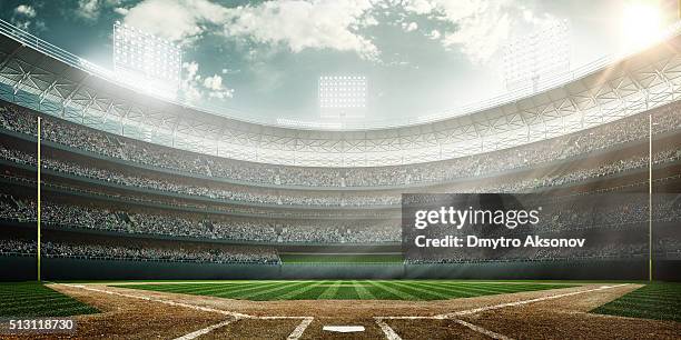 estadio de béisbol - campo de béisbol fotografías e imágenes de stock