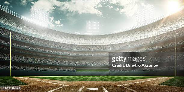 baseball stadium - baseball equipment stockfoto's en -beelden