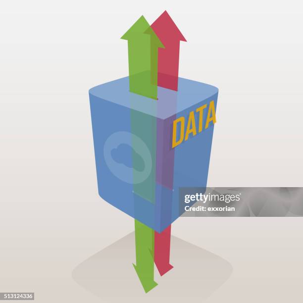 online data storage 3d graphic - isometric usb drive stock illustrations