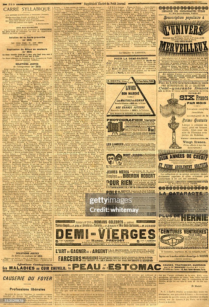 Page with advertisements from a French journal