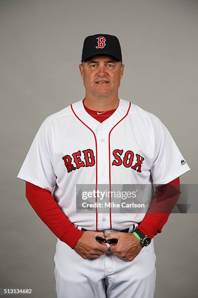 Manager John Farrell of the Boston Red Sox poses during Photo Day on Sunday, February 28, 2016 at JetBlue Park in Fort Myers, Florida.