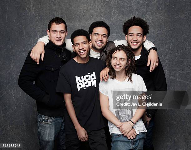 Jorge Lendeborg Jr., Moises Arias, Rafi Gavron, Ezri Walker and Steven Caple Jr. Of 'The Land' pose for a portrait at the 2016 Sundance Film Festival...