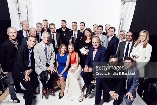 The cast and producers of 'Spotlight' actor Brian d'Arcy James, Newspaper editor Martin Baron, actor Michael Cyril Creighton, writer/director Tom...