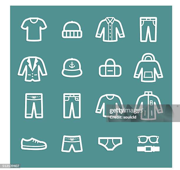 herrenmode-symbole - denim jacket stock-grafiken, -clipart, -cartoons und -symbole