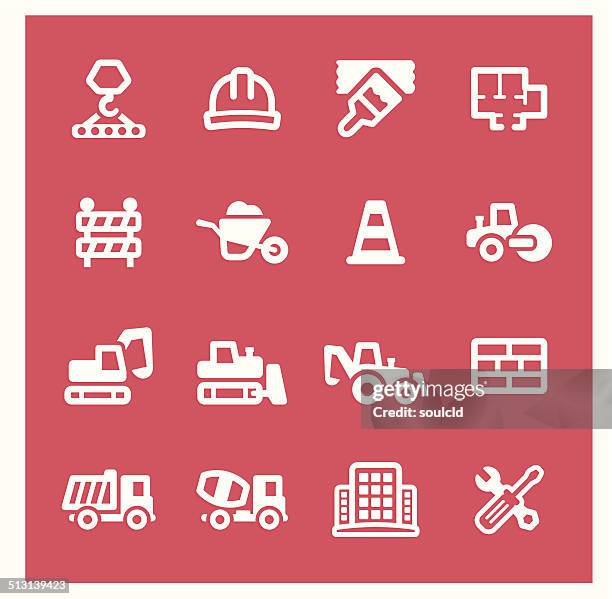 construction icons - road construction worker stock illustrations