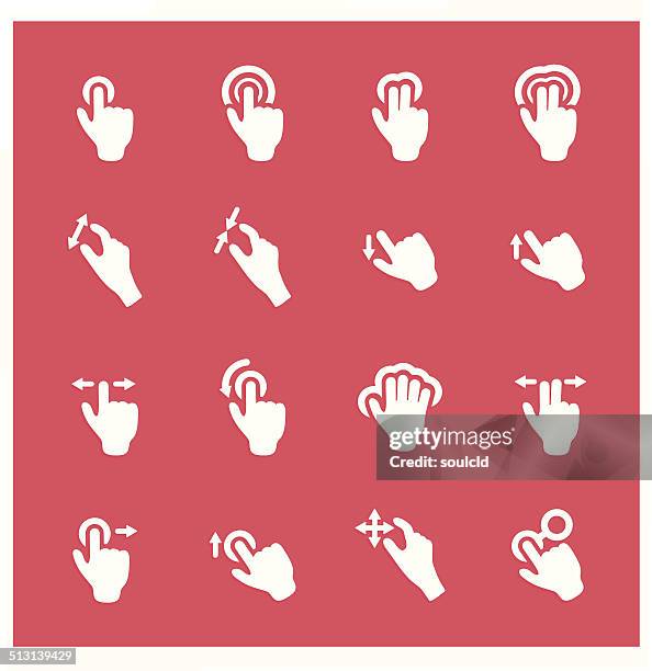 touch gesture icons - pinching stock illustrations