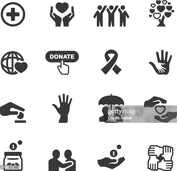 ilustrações de stock, clip art, desenhos animados e ícones de soulico ícones de caridade e ajuda - charity and relief work