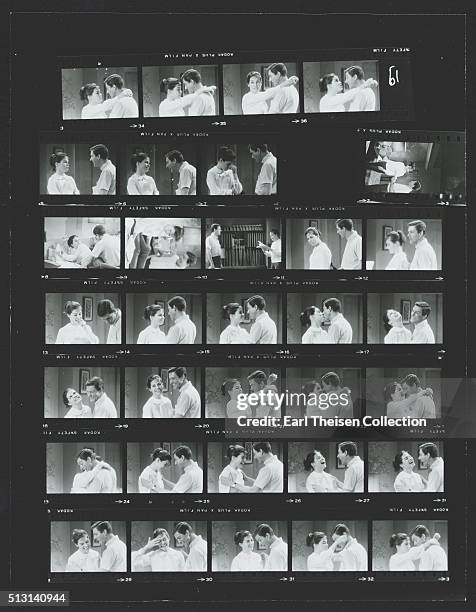 Actor Dick Van Dyke and actress Mary Tyler Moore in rehearsal for The Dick Van Dyke Show on December 2, 1963 in Los Angeles, California.