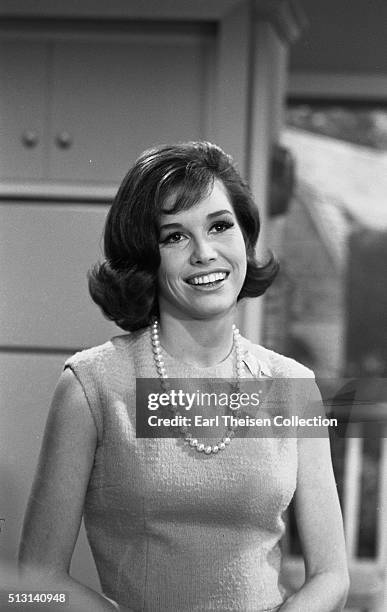 Actress Mary Tyler Moore in rehearsal for The Dick Van Dyke Show on December 2, 1963 in Los Angeles, California.
