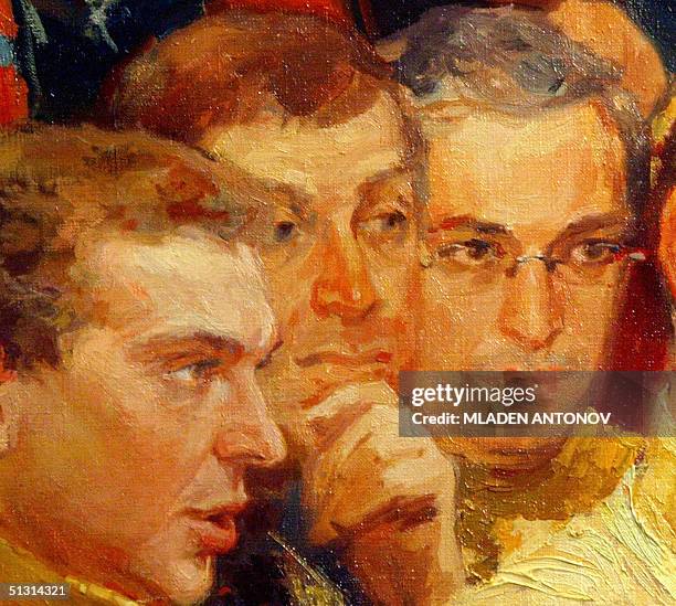 Detail from a painting, replica of famous Russian painter Ilya Repin's picture "The Federal Assembly Session", created by Sergey Kalinin and Farid...