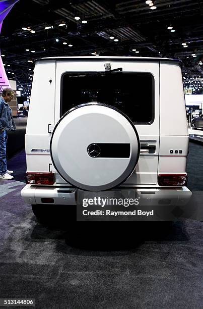 Mercedes Benz G-Class SUV is on display at the 108th Annual Chicago Auto Show at McCormick Place in Chicago, Illinois on February 19, 2016.