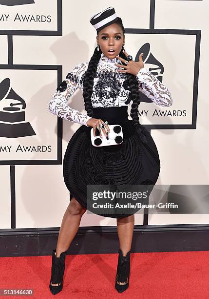 Singer Janelle Monae arrives at The 58th GRAMMY Awards at Staples Center on February 15, 2016 in Los Angeles, California.