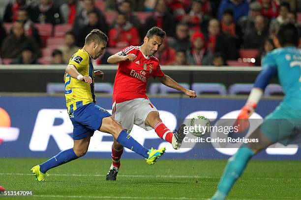 Benfica's forward Jonas during the match between SL Benfica and Uniao da Madeira for Portuguese Primeira Liga at Estadio da Luz on February 04, 2015...