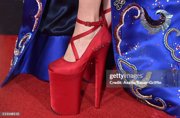 Singer Lady Gaga arrives at The 58th GRAMMY Awards at Staples Center on February 15, 2016 in Los Angeles, California.