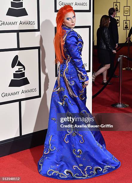 Singer Lady Gaga arrives at The 58th GRAMMY Awards at Staples Center on February 15, 2016 in Los Angeles, California.