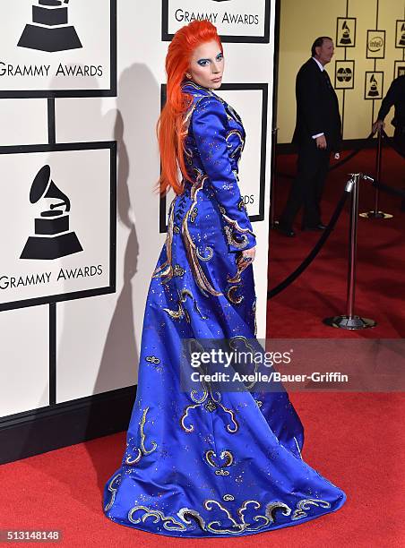 Singer Lady Gaga arrives at The 58th GRAMMY Awards at Staples Center on February 15, 2016 in Los Angeles, California.
