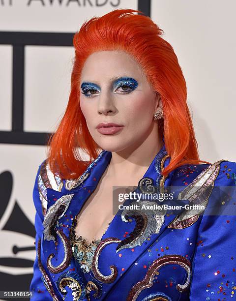 Singer Lady Gaga arrives at The 58th GRAMMY Awards at Staples Center on February 15, 2016 in Los Angeles, California.