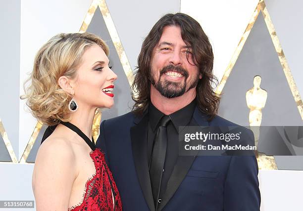 Dave Grohl and Jordyn Blum attend the 88th Annual Academy Awards at Hollywood & Highland Center on February 28, 2016 in Hollywood, California.